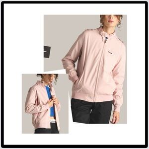 Pink Racer Moto Jacket with Detailing by Members Only - XS